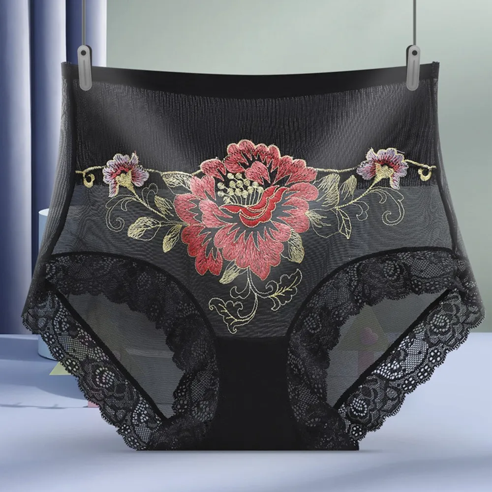 Ladies Sexy Lace High Waist Embroidered Female Panties Cotton Crotch Comfortable Fashion Brand Desigh Quality Underwares Soft
Ladies Sexy Lace High Waist Embroidered Female Panties Cotton Crotch Comfortable Fashion Brand Desigh Quality Underwares Soft