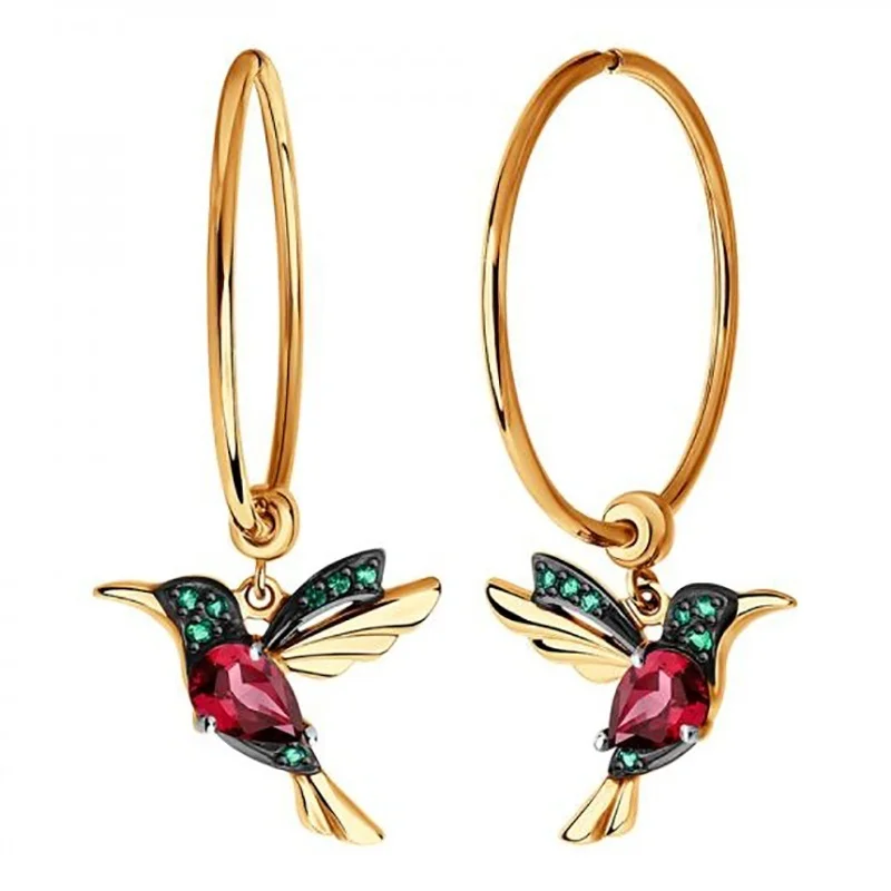 Unique Exquisite and Elegant Bird Round Hoop Pendant Crystal Dangling Earrings Gold-filled Earrings for Women's Wedding Jewelry
Unique Exquisite and Elegant Bird Round Hoop Pendant Crystal Dangling Earrings Gold-filled Earrings for Women's Wedding Jewelry