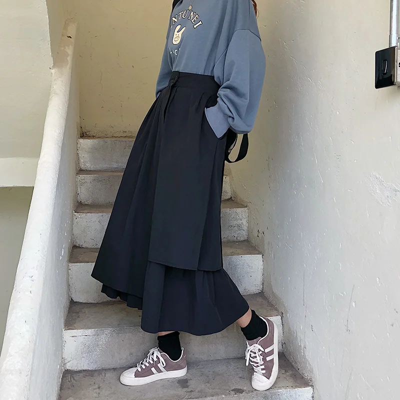 GOOHOJIO 2020 New Spring and Autumn Fashion Women's Skirt High Waist Half Length Simplicity Skirt Lady Black White Skirts Women 
GOOHOJIO 2020 New Spring and Autumn Fashion Women's Skirt High Waist Half Length Simplicity Skirt Lady Black White Skirts Women