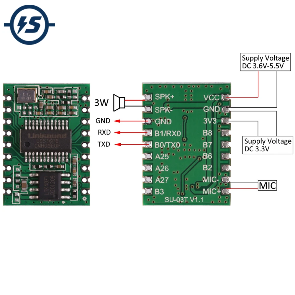 AI Intelligent Speech Recognition Module Offline Voice Control Chip for Air Conditional Power Socket Light | Электронные