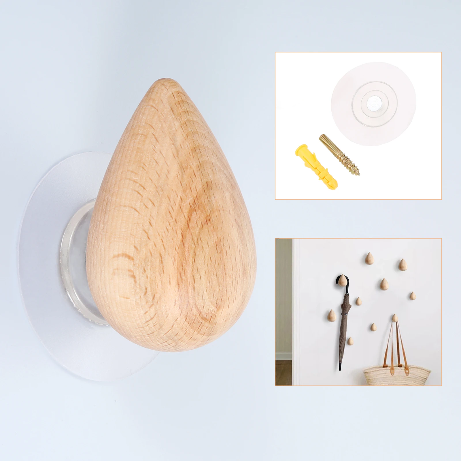 Nordic Wall Clothes Hanger Coat Wood Coat Rack Water Drop Shaped Wall Hook Free Perforated Handbag Hooks Home Decorative Hooks
Nordic Wall Clothes Hanger Coat Wood Coat Rack Water Drop Shaped Wall Hook Free Perforated Handbag Hooks Home Decorative Hooks