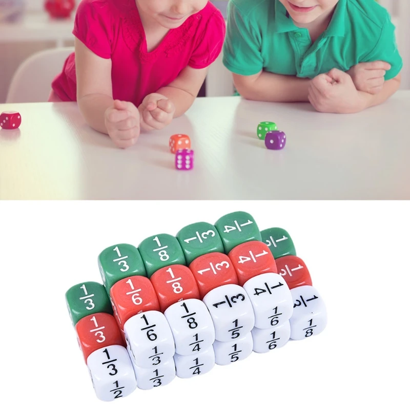 10pcs Fractional Dice 16mm Acrylic Dice Number Dice Educational Kids Math Toys for Children Party Board Games
10pcs Fractional Dice 16mm Acrylic Dice Number Dice Educational Kids Math Toys for Children Party Board Games