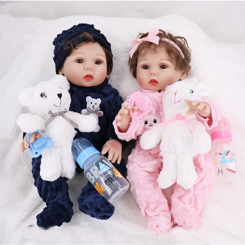 Кукла реборн NPKDOLL полностью силиконовая виниловая Реалистичная кукла 18 дюймов