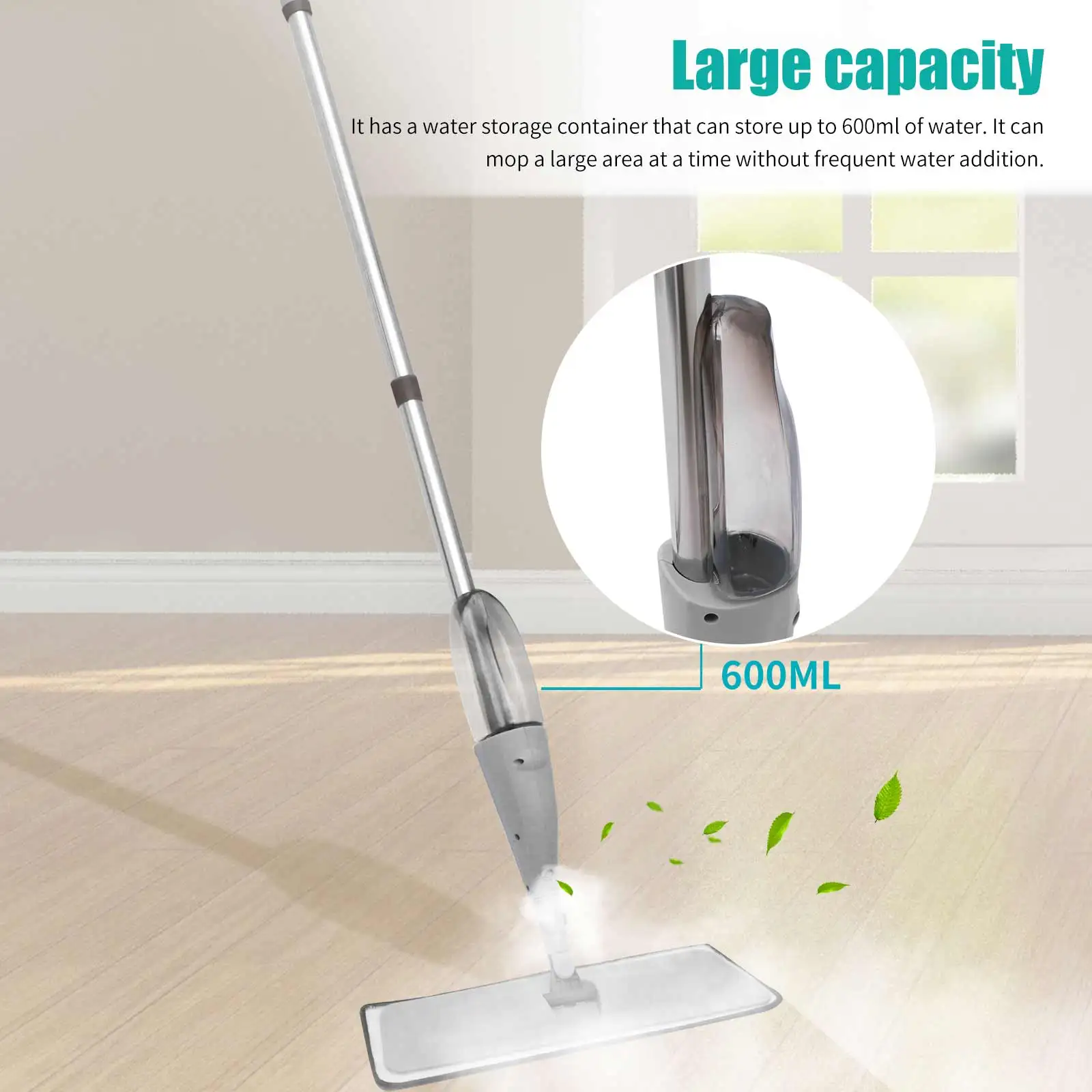 Spray Mop Broom Set 360 Degree Rotatable 600ml Water Tank Home Cleaning Tool Household with Reusable Microfiber Pads Lazy Mop
Spray Mop Broom Set 360 Degree Rotatable 600ml Water Tank Home Cleaning Tool Household with Reusable Microfiber Pads Lazy Mop