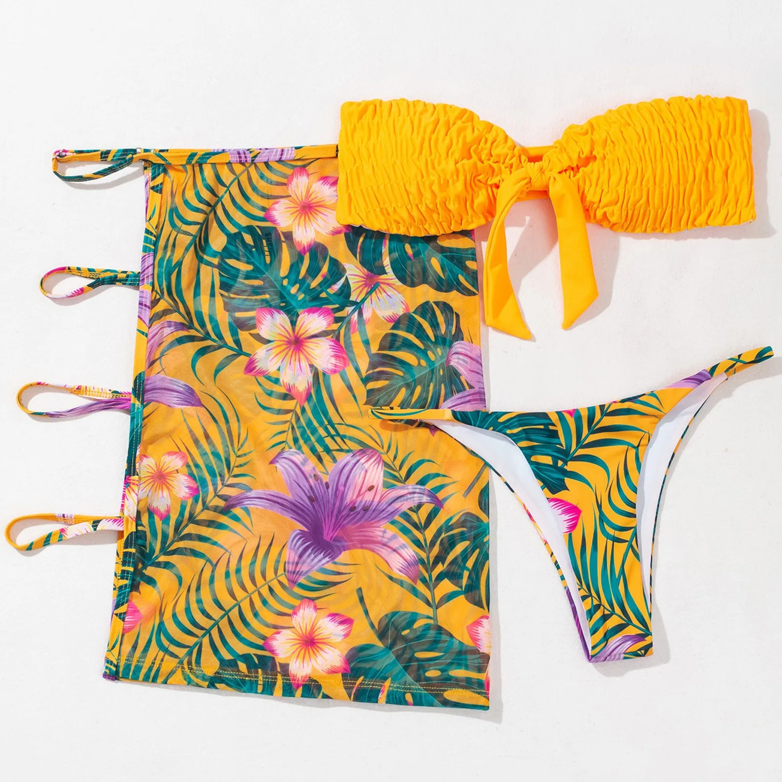 High Waist Swimwear 2021 New Women's Bralette Sexy Print Backless Split Three-piece Bikini Swimsuit Ladies Biquini Beachwear Set
High Waist Swimwear 2021 New Women's Bralette Sexy Print Backless Split Three-piece Bikini Swimsuit Ladies Biquini Beachwear Set