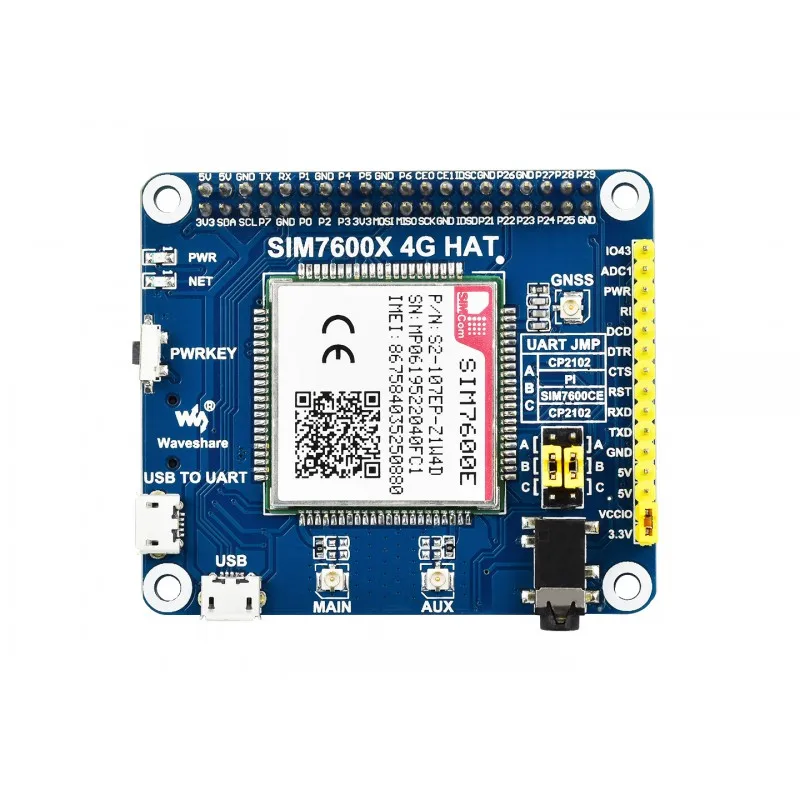 SIM7600E LTE Cat-1 3G / 2G / GNSS HAT IOT модуль для Raspberry Pi, применяется в Европе, Южной/Западной Азии, Африке, Южной Корее 
SIM7600E LTE Cat-1 3G / 2G / GNSS HAT IOT модуль для Raspberry Pi, применяется в Европе, Южной/Западной Азии, Африке, Южной Корее