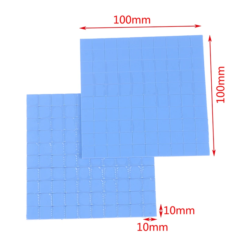 

100 шт. 10*10*2,5 мм 10*10*1,5 мм термопрокладка GPU радиатор процессора охлаждающая проводящая силиконовая прокладка