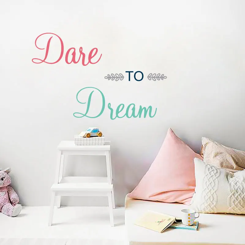 Colorful Dare to Dream wall sticker English proverbs Bedroom living room decoration mural home decor stickers poster wallpaper
Colorful Dare to Dream wall sticker English proverbs Bedroom living room decoration mural home decor stickers poster wallpaper