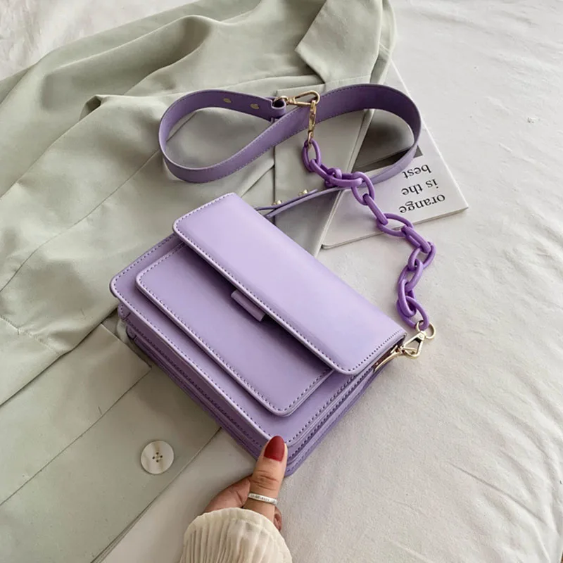 Chain Design Small Pu Leather Shoulder Bags for Women 2021 Summer Women's Brand Handbag Female Fashion Solid Color Crossbody Bag 
Chain Design Small Pu Leather Shoulder Bags for Women 2021 Summer Women's Brand Handbag Female Fashion Solid Color Crossbody Bag