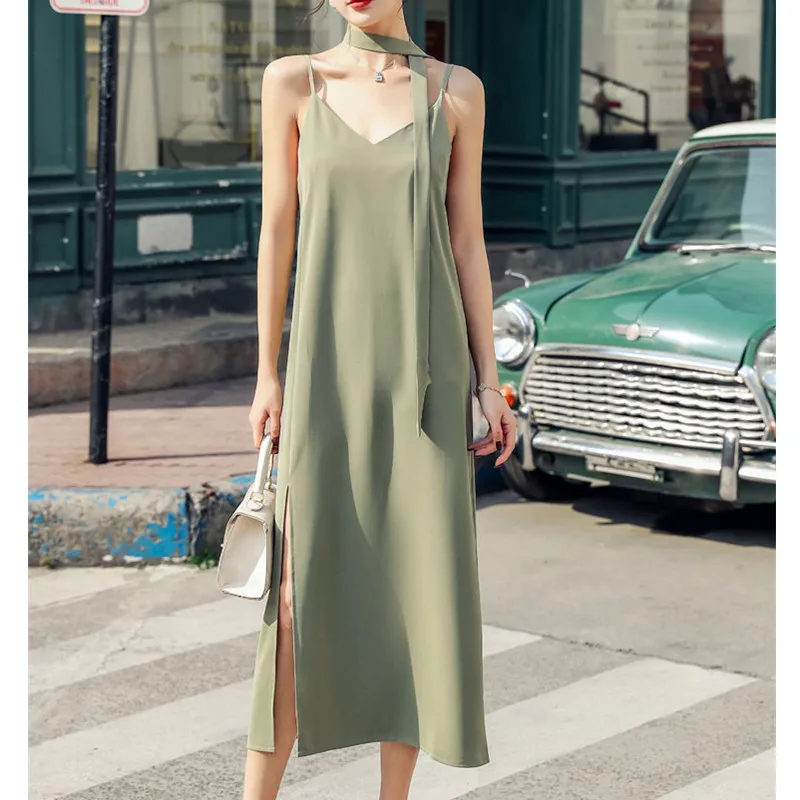 Sling Dress Female 2021 Spring Summer New Sexy V Neck Chiffon Wasit Lace Up Long Dress Vestido Feminino
Sling Dress Female 2021 Spring Summer New Sexy V Neck Chiffon Wasit Lace Up Long Dress Vestido Feminino