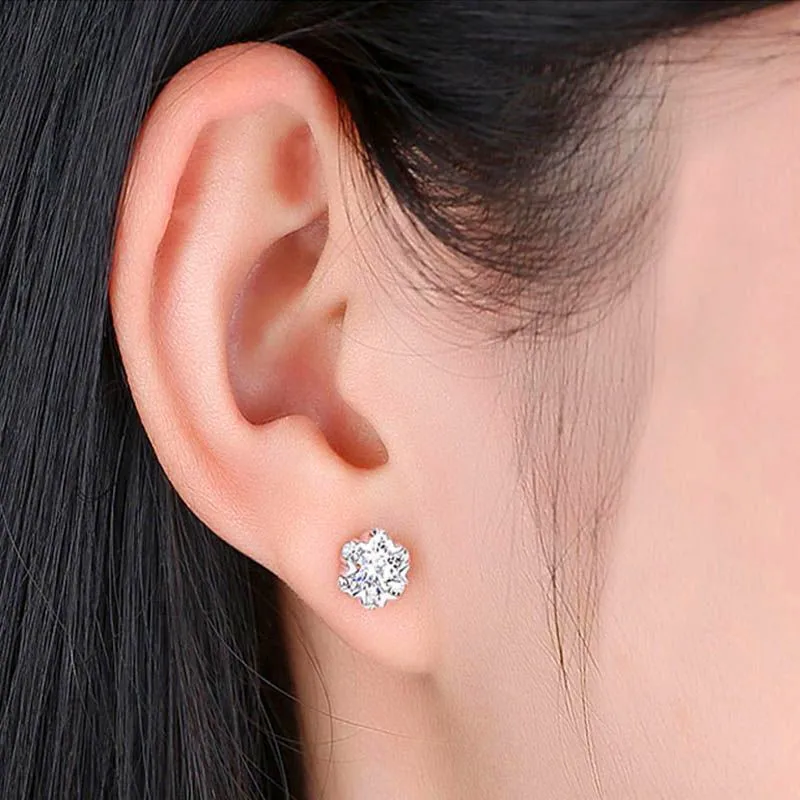 Luxury Crystal Female Snowflake Stud Earrings Real 925 Sterling Silver Wedding Earring Double Zircon Stone Earrings For Women
Luxury Crystal Female Snowflake Stud Earrings Real 925 Sterling Silver Wedding Earring Double Zircon Stone Earrings For Women