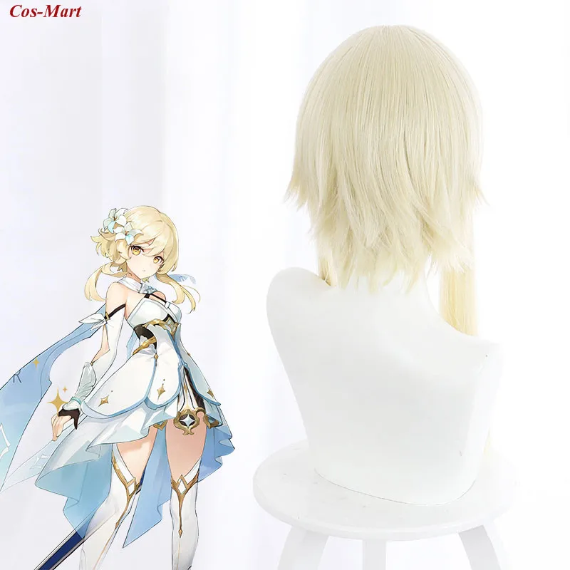 The High Quality Wigs Game Genshin Impact Lumine Cospaly Blonde Style Long Sideburns With A Twist Unisex Role Play Accessories 
The High Quality Wigs Game Genshin Impact Lumine Cospaly Blonde Style Long Sideburns With A Twist Unisex Role Play Accessories