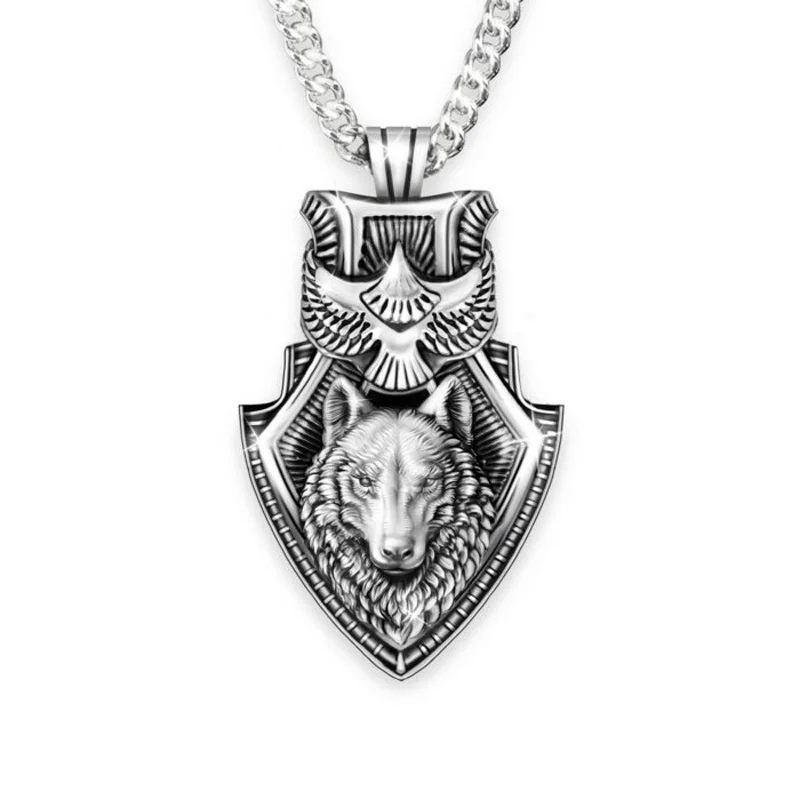 Fashion Retro Eagle Shield Pendant Necklace Wolf Head Necklace Jewelry Accessories
Fashion Retro Eagle Shield Pendant Necklace Wolf Head Necklace Jewelry Accessories