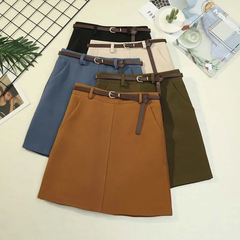 women spring 2021 new pocket version of high waist A-line skirt retro temperament all-match bag hip skirts with belt female
women spring 2021 new pocket version of high waist A-line skirt retro temperament all-match bag hip skirts with belt female