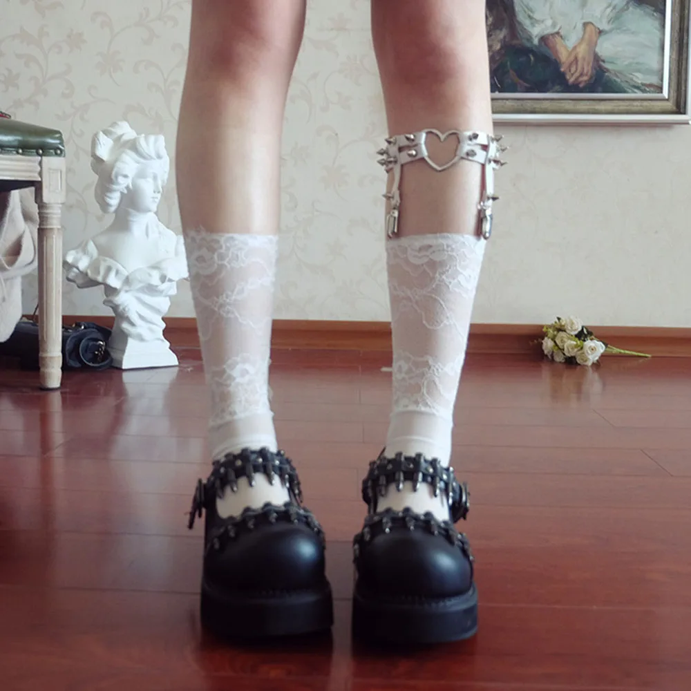 Женские кружевные сетчатые носки Goth Lolita, тонкие носки до середины икры, черные, белые облегающие готические сексуальные носки с вырезами дл...
Женские кружевные сетчатые носки Goth Lolita, тонкие носки до середины икры, черные, белые облегающие готические сексуальные носки с вырезами дл...
