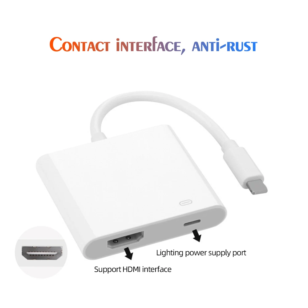ihuigol 3 in 1 Lighting to 1080P HDMI-compatible Adapter For iPhone Digital AV Adapter Converter IOS For iPad Monitor Projector
ihuigol 3 in 1 Lighting to 1080P HDMI-compatible Adapter For iPhone Digital AV Adapter Converter IOS For iPad Monitor Projector