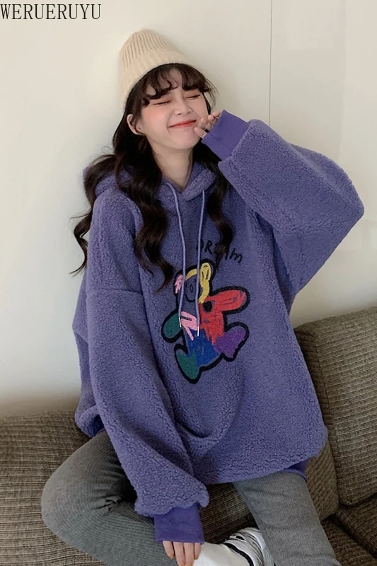 WERUERUYU hooded sweater women 2020 lamb hair fall/winter style bear ears fun cute sweet jacket female student hooded sweater
WERUERUYU hooded sweater women 2020 lamb hair fall/winter style bear ears fun cute sweet jacket female student hooded sweater