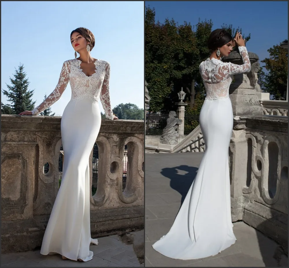 New Sexy Long Sleeve Sheer Lace Mermaid Wedding Dresses Satin Weddings Events Vestidos De Novia Bridal Gown Custom ZY3002
New Sexy Long Sleeve Sheer Lace Mermaid Wedding Dresses Satin Weddings Events Vestidos De Novia Bridal Gown Custom ZY3002