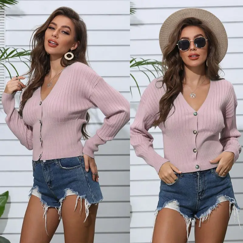 Womens Long Sleeve Ribbed Knitted Sweater Tops Candy Color Open Front Cropped Cardigan Button Down V-Neck Slim Fit Outwear Coat
Womens Long Sleeve Ribbed Knitted Sweater Tops Candy Color Open Front Cropped Cardigan Button Down V-Neck Slim Fit Outwear Coat