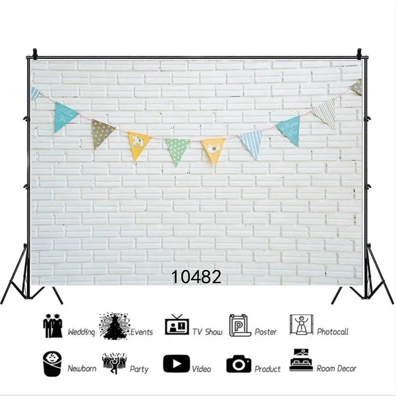 Hanging Flag White Brick Wall Theme Children's Birthday Photography Background Photo Studio Scene Props Decoration Wallpaper
Hanging Flag White Brick Wall Theme Children's Birthday Photography Background Photo Studio Scene Props Decoration Wallpaper