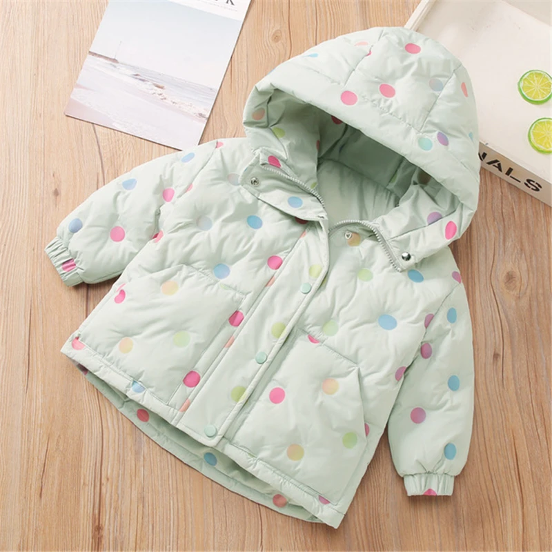 Winter Children's Hooded Padded Jacket Baby Boys and Girls Korean Version Of Warm Polka Dot Printing Down Padded Outing Overcoat
Winter Children's Hooded Padded Jacket Baby Boys and Girls Korean Version Of Warm Polka Dot Printing Down Padded Outing Overcoat