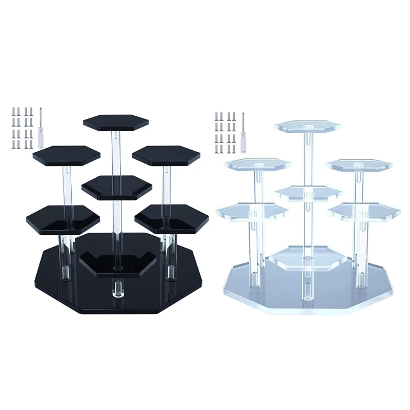 2022 New Acrylic Products Display Stands Hexagon Pedestal Cupcake Dessert Stand Displaying Risers for Mini Figurines Black/Clear
2022 New Acrylic Products Display Stands Hexagon Pedestal Cupcake Dessert Stand Displaying Risers for Mini Figurines Black/Clear