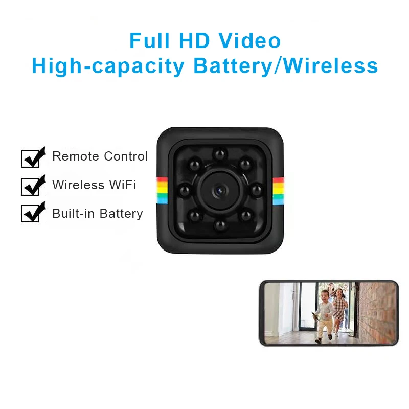New HD 1080P Wifi Mini Camera Long Time Standby Portable Outdoor Sports Motion Detection Micro Camcorder Night Vision IP Camera
New HD 1080P Wifi Mini Camera Long Time Standby Portable Outdoor Sports Motion Detection Micro Camcorder Night Vision IP Camera