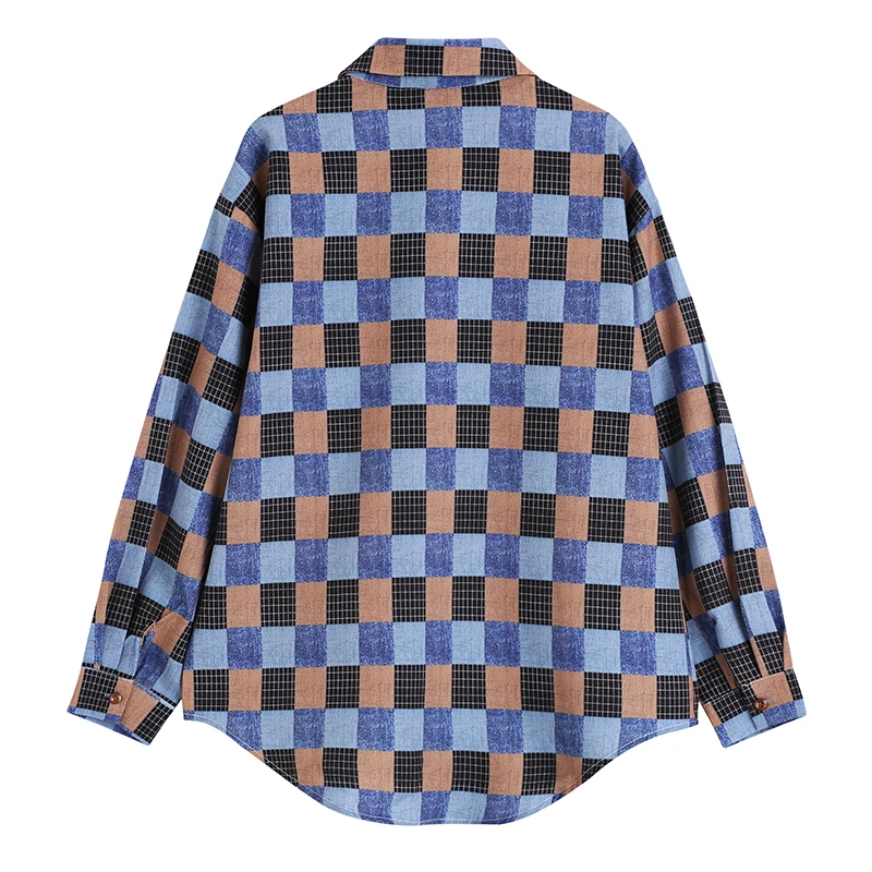 Women Shirts Loose Oversized Plaid Blouses Female Tops New Lapel Long Sleeve Fit Fashion Tide 2021 Spring
Women Shirts Loose Oversized Plaid Blouses Female Tops New Lapel Long Sleeve Fit Fashion Tide 2021 Spring