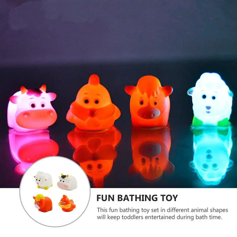 4Pcs Baby Bath Toys Swimming Bathtub Toys Luminous Floating Toy for Toddlers 
4Pcs Baby Bath Toys Swimming Bathtub Toys Luminous Floating Toy for Toddlers