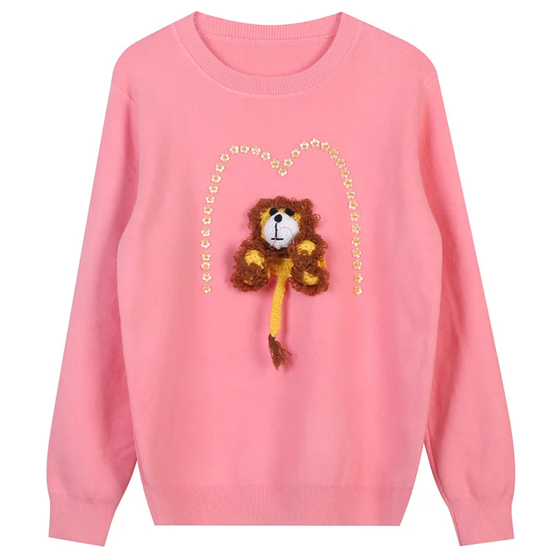 Fall Winter Women Clothes 2021 Korean Fashion Pullover Sweater O-Neck Animal Appliques Knitted Loose Sweater Women
Fall Winter Women Clothes 2021 Korean Fashion Pullover Sweater O-Neck Animal Appliques Knitted Loose Sweater Women
