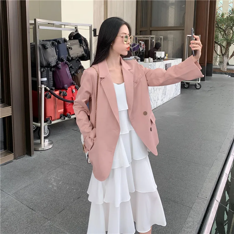 Повседневный Женский блейзер в Корейском стиле, свободный однотонный розовый стильный жакет в стиле ретро, простая Женская одежда в стиле Х...
Повседневный Женский блейзер в Корейском стиле, свободный однотонный розовый стильный жакет в стиле ретро, простая Женская одежда в стиле Х...