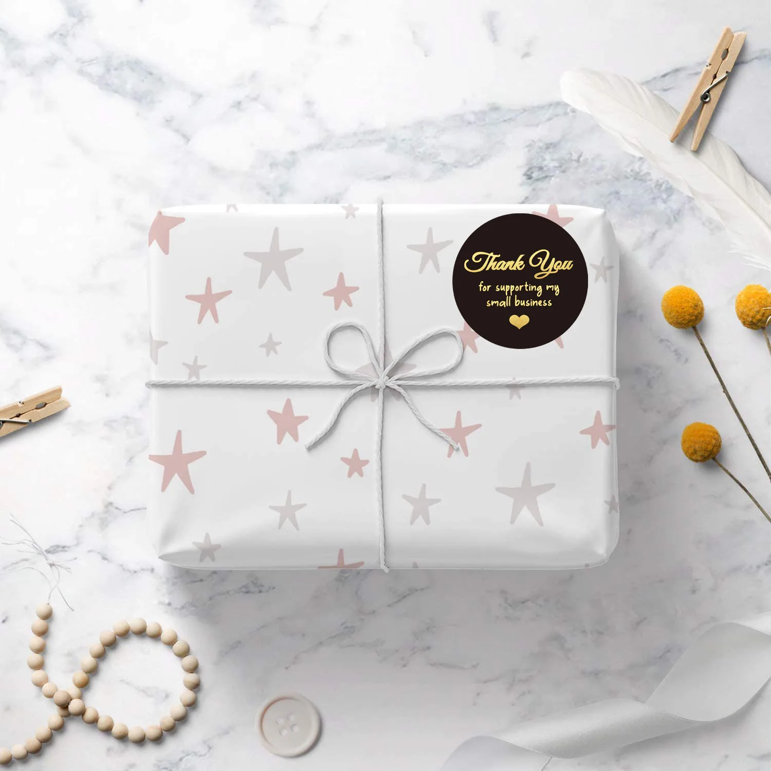1.5 Inch Black Gold Foil Thank You Sticker for Supporting My Small Business With Heart 500PCS/ROLL Round Seals Label for Packing
1.5 Inch Black Gold Foil Thank You Sticker for Supporting My Small Business With Heart 500PCS/ROLL Round Seals Label for Packing