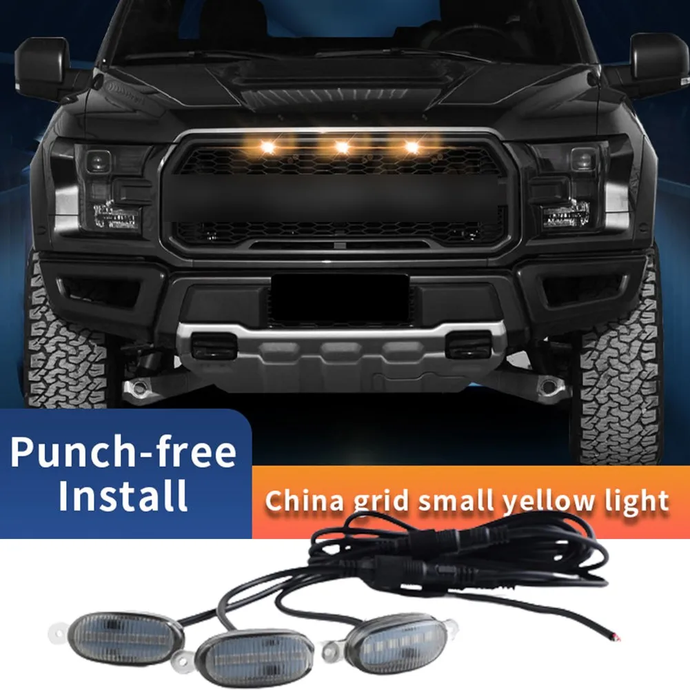 3 Pieces Grill Mount Lamp New APP Small Yellow Light One For Three Control Car Mid-Grid Grille LED Light Raptor Style Grill Trim
3 Pieces Grill Mount Lamp New APP Small Yellow Light One For Three Control Car Mid-Grid Grille LED Light Raptor Style Grill Trim