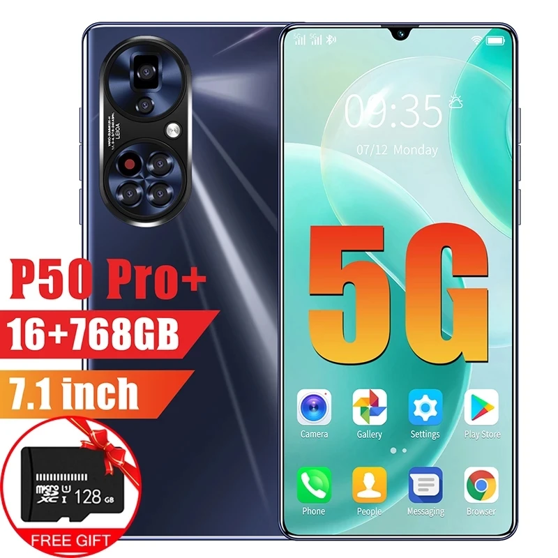 Hot Sale P50 Pro+ 7.1 Inch Smartphone 5G 12+512GB MTK6598 Andorid 10 Support Google GPS Dual SIM 10 Core Network Cellphone
Hot Sale P50 Pro+ 7.1 Inch Smartphone 5G 12+512GB MTK6598 Andorid 10 Support Google GPS Dual SIM 10 Core Network Cellphone