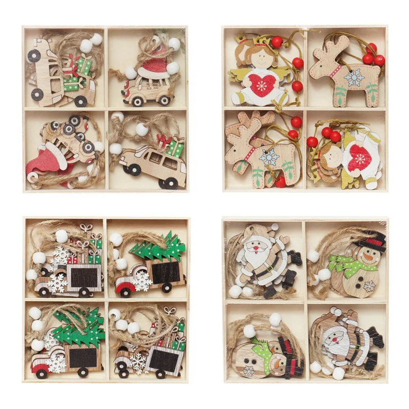 48Pcs Wood Christmas Tree Pendant Hanging Ornament Santa Claus Snowman Angel Car Pattern Xmas Party DIY Home Decoration
48Pcs Wood Christmas Tree Pendant Hanging Ornament Santa Claus Snowman Angel Car Pattern Xmas Party DIY Home Decoration
