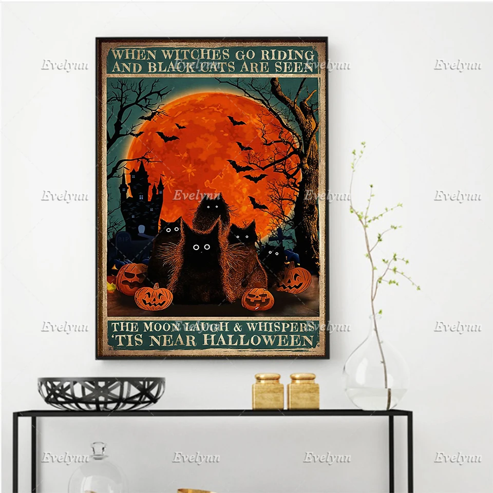 Black Cat Lovers When Witches Go Riding And Black Cats Are Seen Retro Poster Wall Art Prints Home Decor Canvas Floating Frame
Black Cat Lovers When Witches Go Riding And Black Cats Are Seen Retro Poster Wall Art Prints Home Decor Canvas Floating Frame