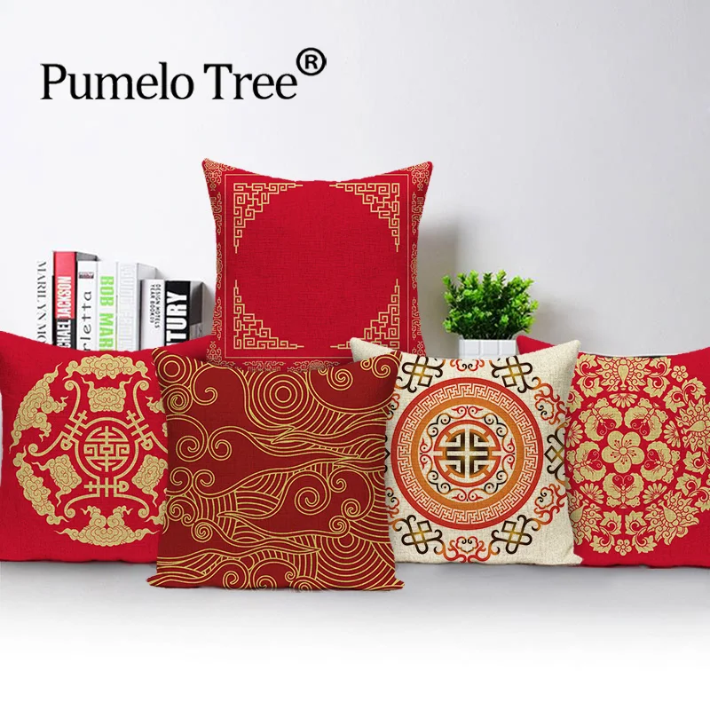 Nordic Happy Cushion Cover Scandinavian Pillow Case Bohemian for Cushions Decorative Home Sofa 45 X Red Kissen | Дом и сад