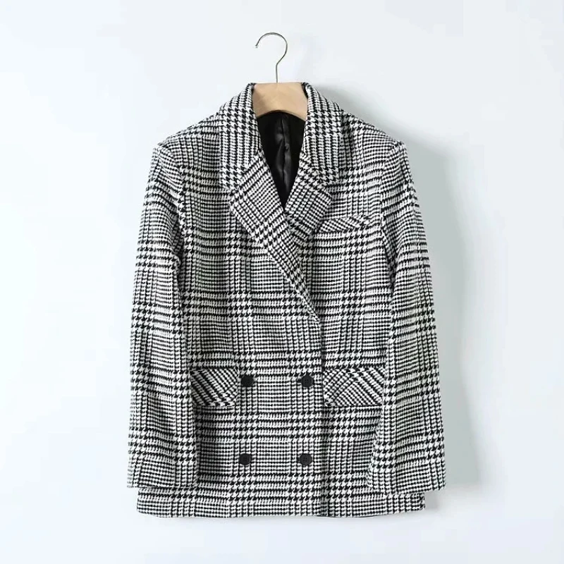 Vintage women elegant houndstooth loose blazer jackets winter fashion ladies casual suits female chic blazers girls suits
Vintage women elegant houndstooth loose blazer jackets winter fashion ladies casual suits female chic blazers girls suits