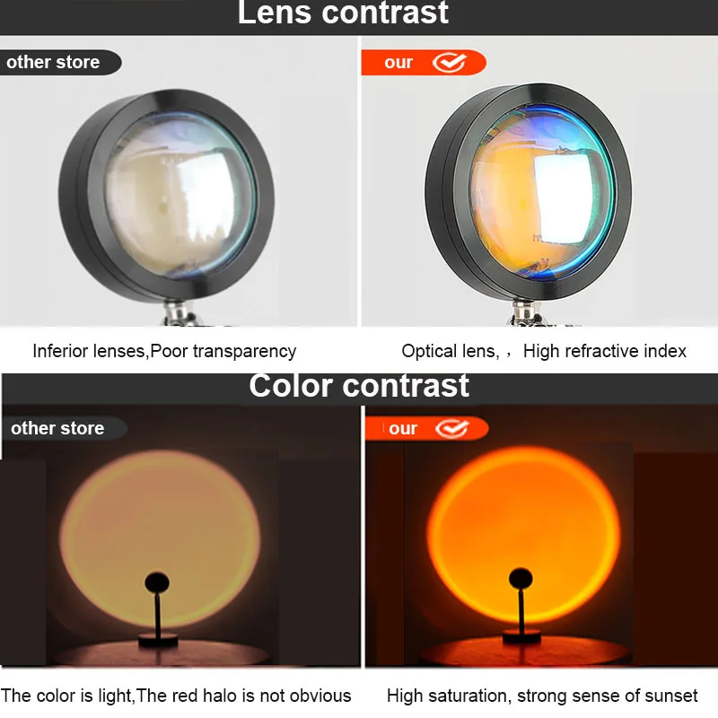 Sunset Projection Lamp Led Night Light USB Rainbow Atmosphere Table Lamp for Home Bedroom Coffe shop Background Wall Decoration
Sunset Projection Lamp Led Night Light USB Rainbow Atmosphere Table Lamp for Home Bedroom Coffe shop Background Wall Decoration