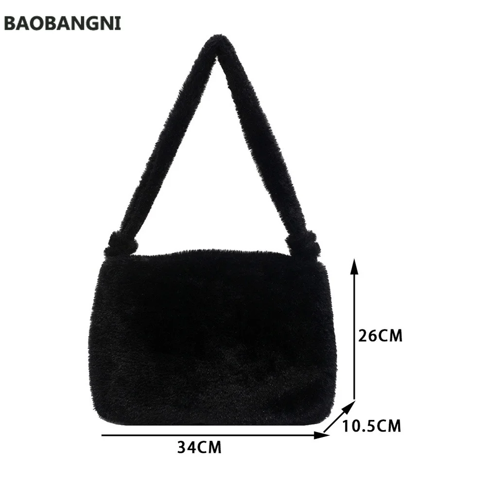 Fashion Automn Winter Solid Color Fluffy Plush Shoulder Underarm Bags for Women Vintage Portable Street Top-handle Handbag
Fashion Automn Winter Solid Color Fluffy Plush Shoulder Underarm Bags for Women Vintage Portable Street Top-handle Handbag