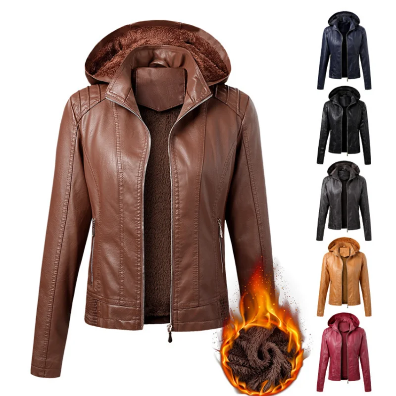 Новое поступление 2021, осенне-зимнее пальто из искусственной кожи, женская модная короткая бархатная женская кожаная куртка с капюшоном и во...
Новое поступление 2021, осенне-зимнее пальто из искусственной кожи, женская модная короткая бархатная женская кожаная куртка с капюшоном и во...