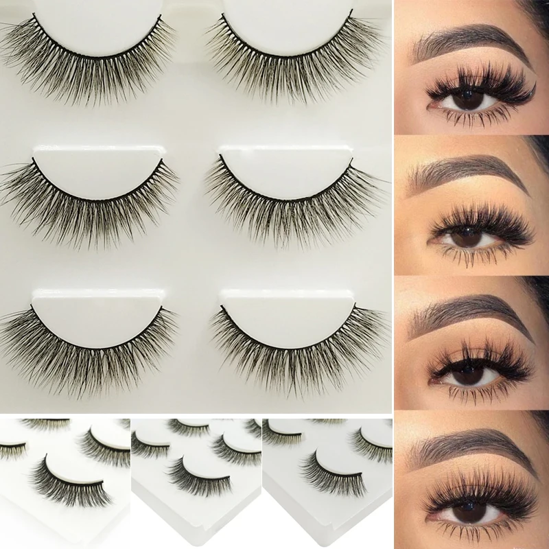 3 Pairs False Eyelashes 3D Soft Faux Lashes Synthetic Fiber Material Reusable Natural Wispy Long Eye Makeup MA
3 Pairs False Eyelashes 3D Soft Faux Lashes Synthetic Fiber Material Reusable Natural Wispy Long Eye Makeup MA