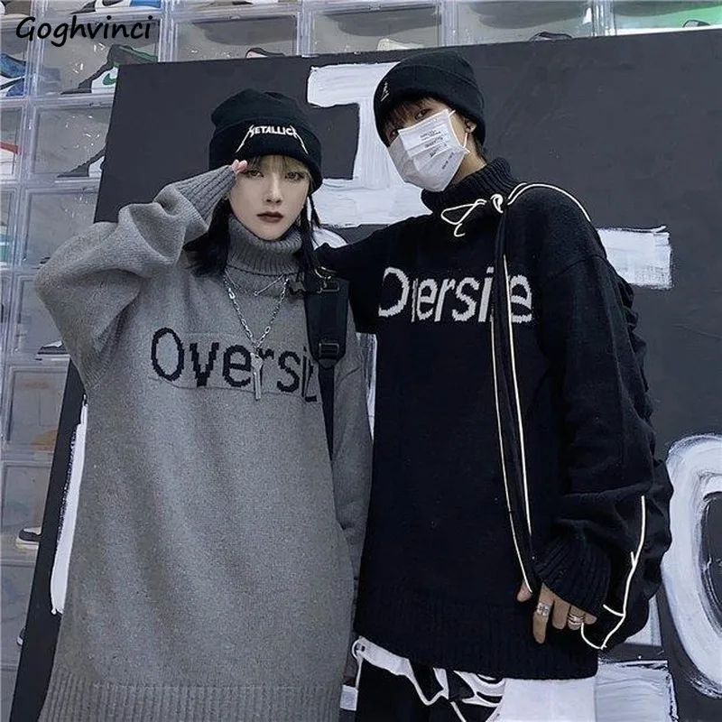 Women Pullovers Thickening Couple Turtleneck Letter Simple Harajuku Fashion All-match Soft Leisure Student Daily Females Autumn
Women Pullovers Thickening Couple Turtleneck Letter Simple Harajuku Fashion All-match Soft Leisure Student Daily Females Autumn