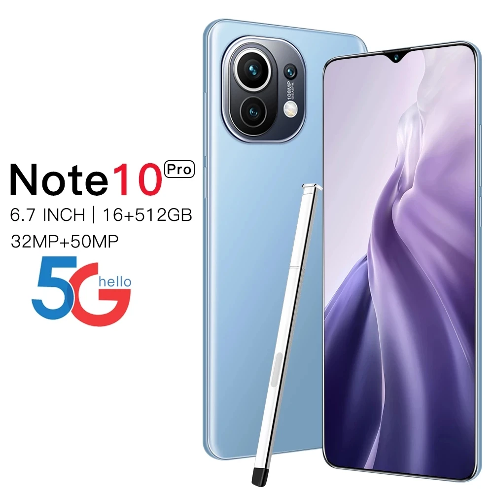 Radmi Note 10 Pro Smart phones 16GB+512GB smartphones 6.7 inch cellphones Qualcomm 888 mobile phones Faca ID adnroid 11.0 phone
Radmi Note 10 Pro Smart phones 16GB+512GB smartphones 6.7 inch cellphones Qualcomm 888 mobile phones Faca ID adnroid 11.0 phone