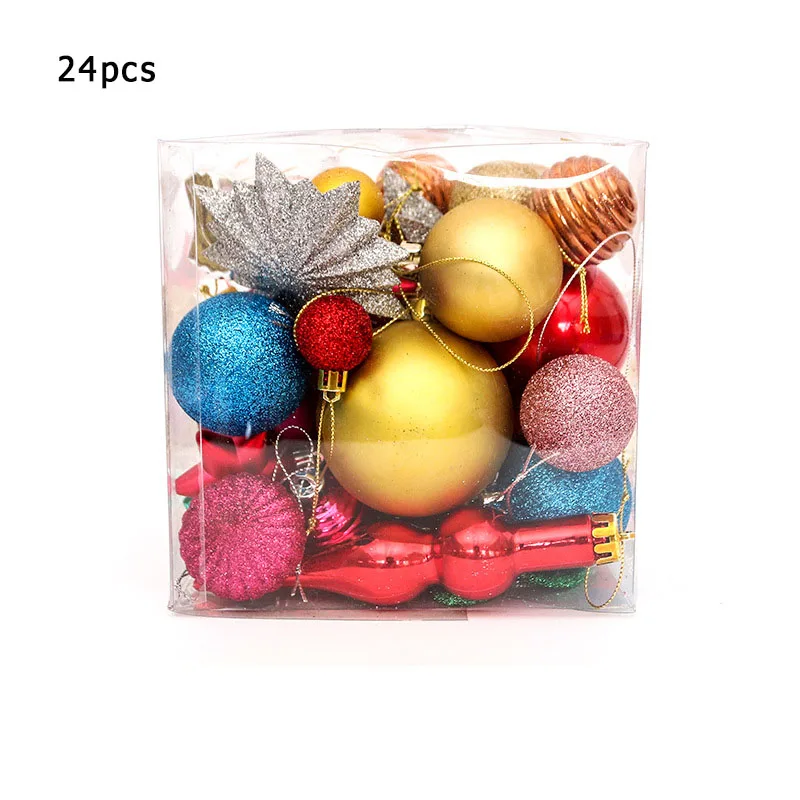 

24pcs 6cm Christmas Balls Barreled New Year 2022 House Holiday Home Ornaments Decoration Offer Supplie Decor Room Accessories