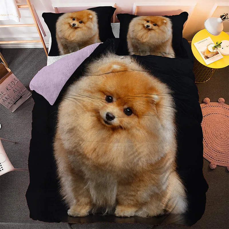 

3D с животным принтом один королева комплект постельного белья королевского размера украшения дома собачка домашнее животное собака щенок ...