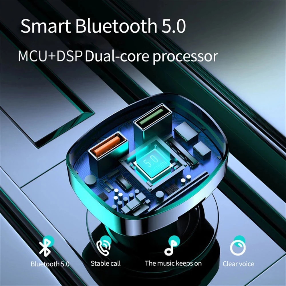 Автомобильный FM-трансмиттер, Bluetooth MP3-плеер с двумя USB-портами, 4,2 А, 18 Вт, быстрая зарядка
Автомобильный FM-трансмиттер, Bluetooth MP3-плеер с двумя USB-портами, 4,2 А, 18 Вт, быстрая зарядка