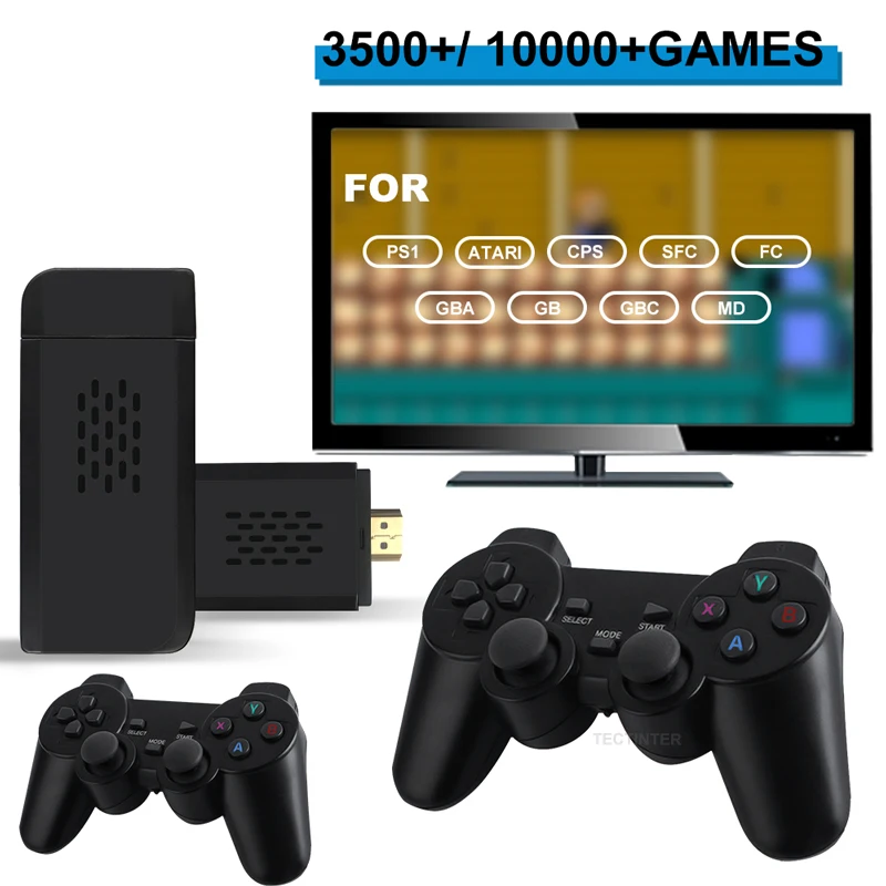 Wireless 4K HD Video Game Console 2.4G Double Controller For PS1/FC/GBA 10000 Games Stick 64GB Retro Mini ClasVideo Game Console 
Wireless 4K HD Video Game Console 2.4G Double Controller For PS1/FC/GBA 10000 Games Stick 64GB Retro Mini ClasVideo Game Console