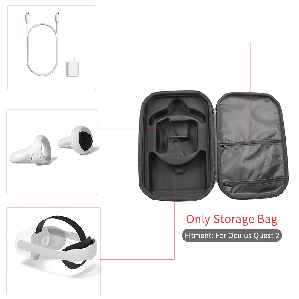 Protective Outdoor Storage Bag Portable EVA Case Accessory Travel Gaming Anti Scratch All In One VR Headset For Oculus Quest 2
Protective Outdoor Storage Bag Portable EVA Case Accessory Travel Gaming Anti Scratch All In One VR Headset For Oculus Quest 2