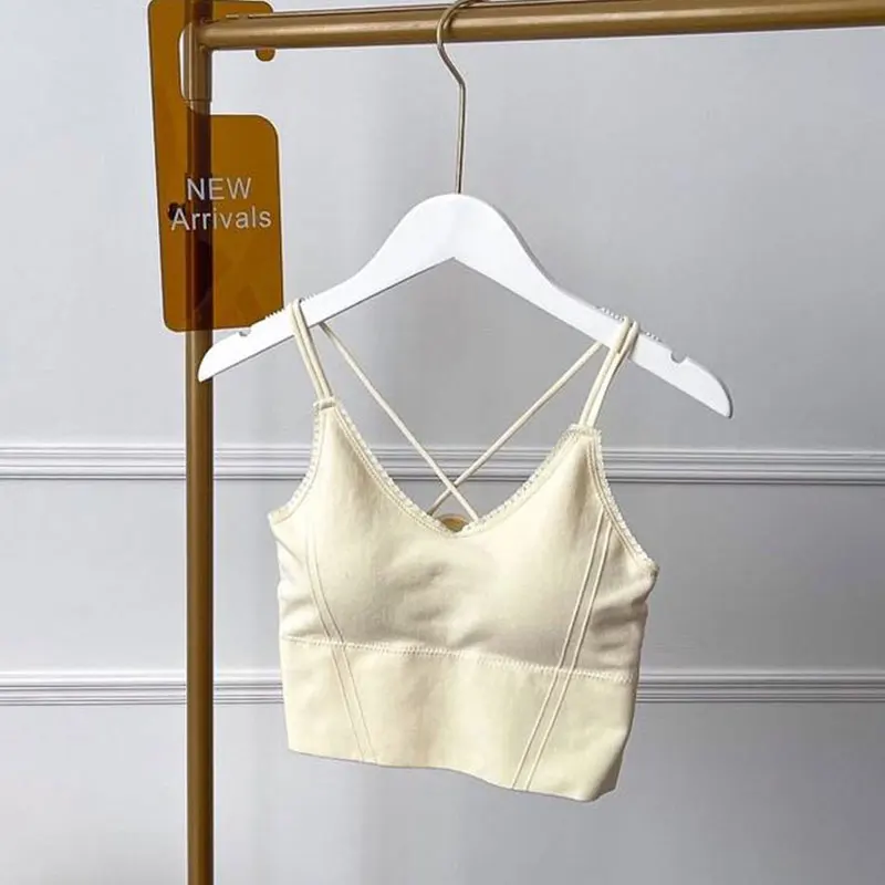 Ladies Removable Padded Sexy Underwear Intimates Women Simple Solid Color Fashion Seamless Cross Tank Bra Padded Camisole
Ladies Removable Padded Sexy Underwear Intimates Women Simple Solid Color Fashion Seamless Cross Tank Bra Padded Camisole